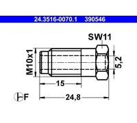 10x Raccordo filettato 24.3516-0070.1 ATE