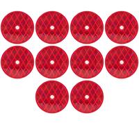 10x Rosso Classe A 3-0.5cm Rotondo Riflettore Con Centro Supporto Foro Rimorchio