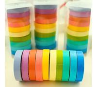 10X Rotoli Di Carta Washi Adesivo Scrivibile Nella Colori Arcobaleno Regalo