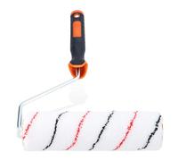 10x Rullo Vernice 25 cm Ricambio Alta Qualità Copertura Uniforme di 3x Manico Impugnatura Ergonomica Muri Soffitti Facciate Kit Pittura Ristrutturazione