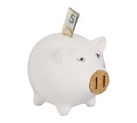 10x salvadanaio maialino set risparmio bianco