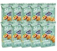 10X Scotti Si con Riso Cornetto con Farcitura alla Pesca ed Albicocca Senza Lattosio (Lactose Free) 240g [10 Confezioni]