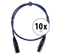 10x Set Cavo DMX XLR 3 Poli Effetti Luci DJ PA Audio Microfoni Professionale 1m