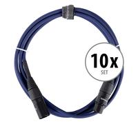 10x Set Cavo DMX XLR 3 Poli Effetti Luci PA Cassa Microfoni Professionale 2,5m