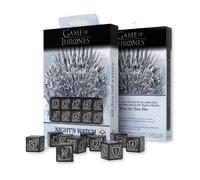 10x Set Dadi D6 Guardia Notturna Nero Game di Thrones Licenziato Q-Workshop