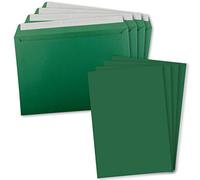 10x set di cartoncini singoli XXL in formato DIN A4 (21 x 29,7 cm) in uste in formato DIN C4 - verde scuro - busta con adesivo - per biglietti d'auguri, certificati e voucher