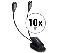 10x Set Lampada LED da Leggio Supporto Musicale Leggere Piano 8 LEDs Pinza Clip