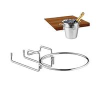 Relaxdays 10x Set Supporto da Tavolo, Porta Secchiello per Vino, Diametro 18 cm, Salvaspazio, Porta Cestello in Ferro, Argento