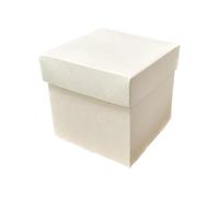 10X SETA BIANCO 10x10x9 cm Scatola BOMBONIERA fondo e coperchio 100L