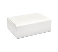 10X SETA BIANCO 18.5x15x6 cm Scatola per BOMBONIERA Pieghevole 185S