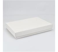 10X SETA BIANCO 22x16x4 cm Scatola per Bomboniera Fondo e Coperchio 185V