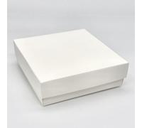 10X SETA BIANCO Scatola BOMBONIERA fondo e coperchio 14x14x4 cm 18FP