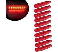 10x Slim Rosso 24v Lato Posteriore Evidenziatore 9 Luci LED Fari 9.9cm Lgv Hgv