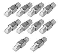 10x Spina cavo di rete Connettore per RJ45 CAT 6A in metallo Plug Schermato