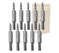 10x Spina minijack mini jack 3,5mm stereo maschio - TRRS 4 poli pin da saldare - connettore audio microfono - Adaptout marca francese