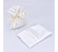 10X STELLA Sacchetto portaconfetti BIANCO 12x9 cm BOMBONIERA 15EM