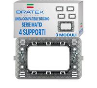 10x Supporto 503 Compatibile con BTicino Matix 3 Moduli x Placche e Frutti | Supporto Bratek che Sostituisce Telaio Portafrutti BTicino 503SA per Placche e Frutti della Serie Matix - Made in Europe