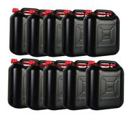 10x Tanica Benzina Tanica Carburante 20L Plastica Tanica di Scorta Nero