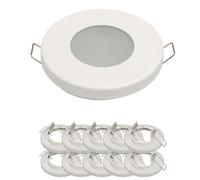 10X Telaio Incasso GU10 SET Bianco Opaco 651-MW Ø60 Mm IP44 Fari Da Soffitto