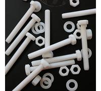 10x testa esagonale in PTFE, M5 x 40 mm, dadi e bulloni (viti) in plastica, rondelle, fluoropolimero politetrafluoroetilene