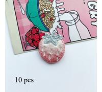 10X Toppa Ricamata A Forma Di Fragola Applicazione Accessorio Fai Da Te