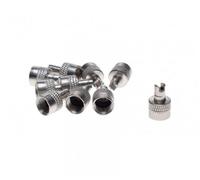 10X Valvola Puntale Acciaio Tappo Antipolvere Coperture Nichelato con Chiave