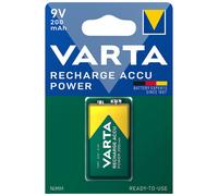 10x Varta 9V NiMH batteria 200mAh 1 blister pronto all'uso LR61 PP3