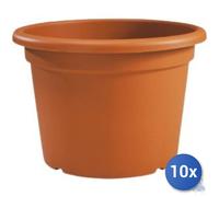 10x VASO A CILINDRO PLASTIME IN POLIPROPILENE COLORE TERRACOTTA cm 35x24,9