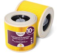 10x Vellto Filtro Aria Per Aspirapolvere Compatibile Con Kärcher WD3 WD2 SE 4001 MV2 MV3 NT27 A2004 Rinforzato Potente Rotondo Carta Aspirazione Ricambio Polvere Polline Allergeni