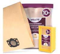 10x Vellto Sacchetto per Aspirapolvere Compatibili con Kärcher 2.863-005.0 2.863-006.0 WD4 WD5 WD6 MV4 MV5 MV6 WD5P WD6P Premium Sacchetti di Ricambio Sacca Alternativa con Filtro dell'Aria