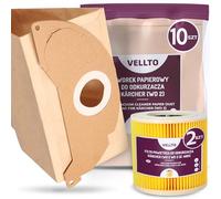 10x Vellto Sacchetto per Aspirapolvere Compatibili con Kärcher 6.904-322.0 WD2 MV2 SE 2001 3001 A 2054 2004 2024 Sacchetti di Ricambio Sacca Alternativa con 2x Filtro a Cartuccia dell'Aria