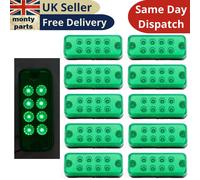 10x Verde Indicatore LED Laterale Luci 12V Caravan Cavalli Monovolume Barca Atv