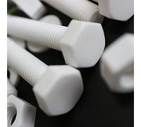 Caterpillar Red 10x Viti a Testa Esagonale Bianchi Polipropilene (PP) Dadi e bulloni di plastica, M10 x 70mm, Rondelle