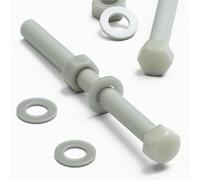 10x Viti a testa esagonale naturali in nylon PA66+GF M8 x 100 mm + dadi