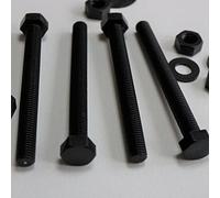 10x Viti a Testa Esagonale Nero Polipropilene (PP) Dadi e bulloni di plastica, M8 x 100mm, Rondelle,