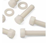 10x Viti a Testa Esagonale Nylon Naturale, M12x 50mm