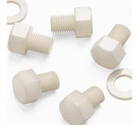 10x Viti a Testa Esagonale Nylon Naturale, M16x 20mm