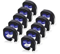 10x XemaX Nastro Etichette Compatibile per Ricarica Letra 12mm x 4m 91221 91201 per Etichette Nastri in Plastica per LT Etichettatrice LT-100H 100T XR XM QX50 2000 200B