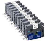 10x XemaX Nastro per Etichette Compatibile con Brother P-touch TZe-231 Nero su Bianco Brother 12 mm 0,47" Nastri per Etichettatrice Brother PT-H105 H100LB 1010 1000 P300BT H100R D400 E100 H110