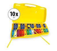 10x Xilofono Cromatico Soprano Sol2-Sol4 Due Bacchette Battenti Ragazzi Bambini