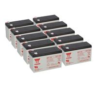 10X Yuasa Batteria A Piombo NP7-12L Pb 12V 7Ah VdS, Faston 6,3mm USV APC RBC