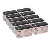 10x Yuasa Batteria Piombo NP7-12 Pb 12V 7Ah VdS, Faston 4,8mm USV APC RPC
