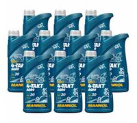 10x1 Litro Mannol 4-Takt Agro SAE 30 olio motore 7203 Api Sl Jaso Ma / MA2