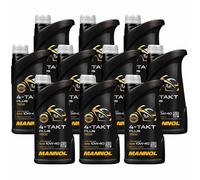 10X1 Litro MANNOL 4 Tempi Plus 10W-40 Olio Motore Moto Oil JASO MA/MA2
