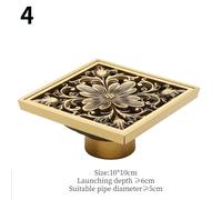 10x10cm Euro Scarico a Pavimento Ottone Doccia Griglia Bagno Deodorante Quadrato