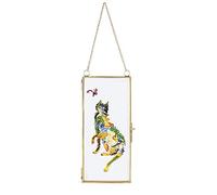 10x22cm Cornici fatte in rame Ottone Appeso Galleggiante Oro Geometrico Ornamento Pianta Esemplare Clip Decorazioni verticali moderne Cartoline Artwork Frame Solo cornice in vetro