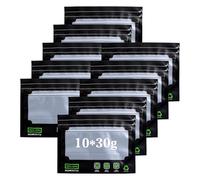 10x30g Terploc Grove Bags Con Finestra di Visualizzazione,Ermetici con Controllo Degli Odori + Protezione UV,Controllo dell'umidità Integrato (58-62%), Weed Humidor Sacchetto