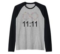 11:11 Simbolo dell'infinito Undici Fiamme gemelle Design Maglia con Maniche Raglan