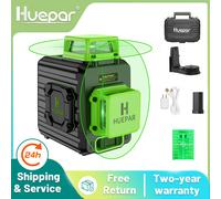 11.11 Superdeal Huepar 2D Cross Line autolivellante livello Laser 8 linee strumenti Laser con batteria agli ioni di litio e porta di tipo C e custodia rigida Brown