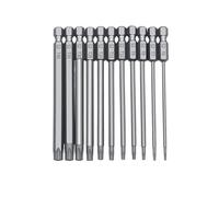 11-12 pezzi 1/4" punte esagonali cacciavite antimanomissione di sicurezza trapano set magnetiche Torx testa piatta F1FC 50/100 mm Precisione Pratica(Length 100mm 11pcs)